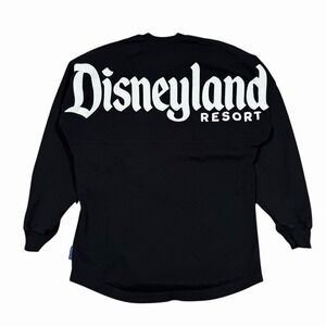 Disneyland Resort Spirit Jersey Spell Out Long Sleeve Black XS Relaxed Cotton